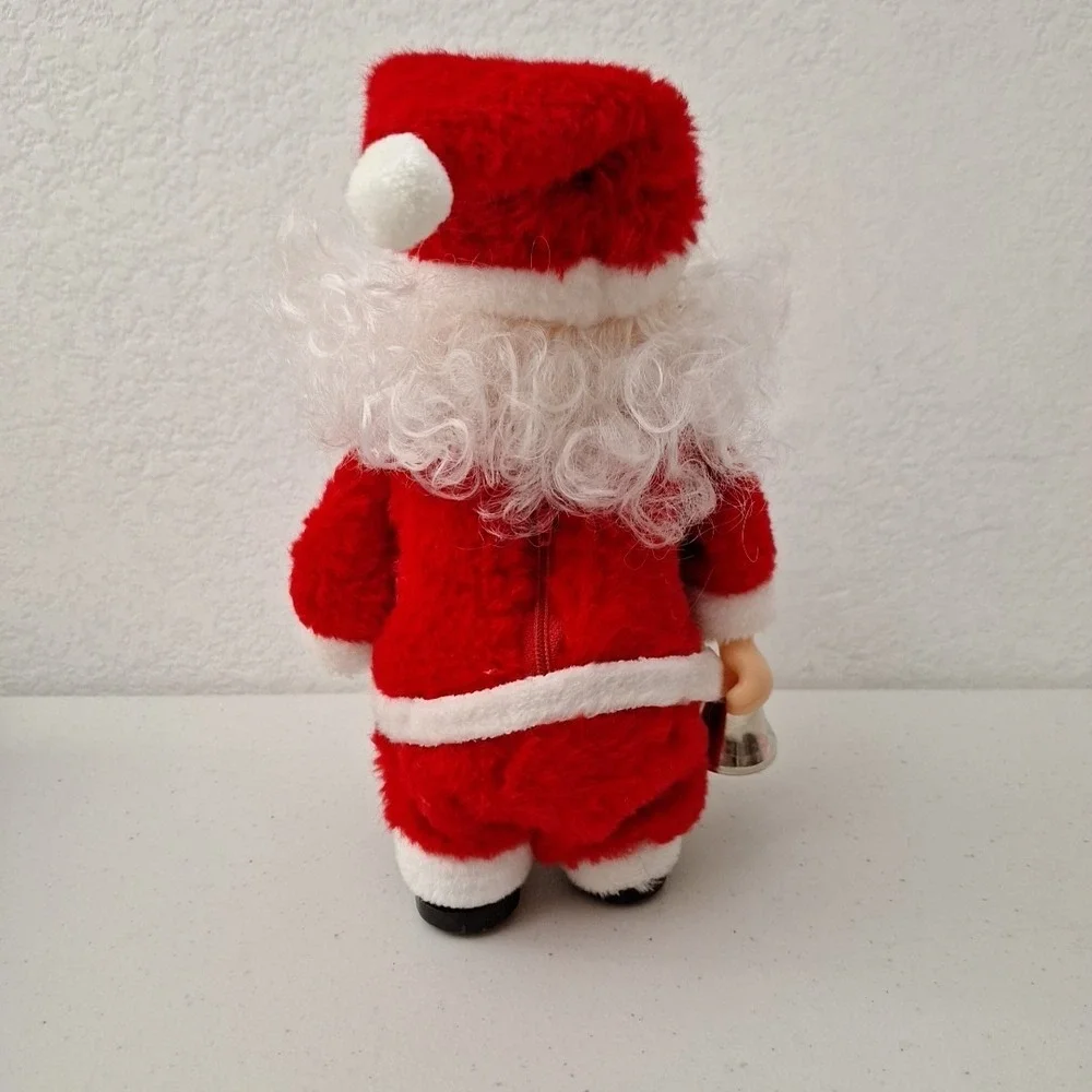 Vintage 10 Inch Christmas Walking Santa Claus Musical Toy Animated Works